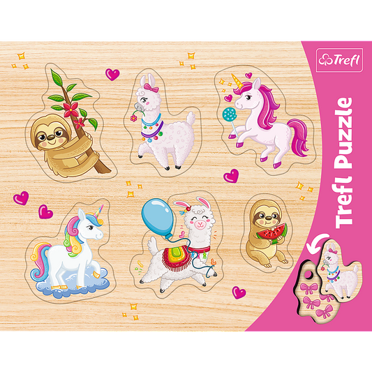6 Teile Puzzle Einhörner Lamas Faultiere Spaßiger Puzzlespaß für Kinder