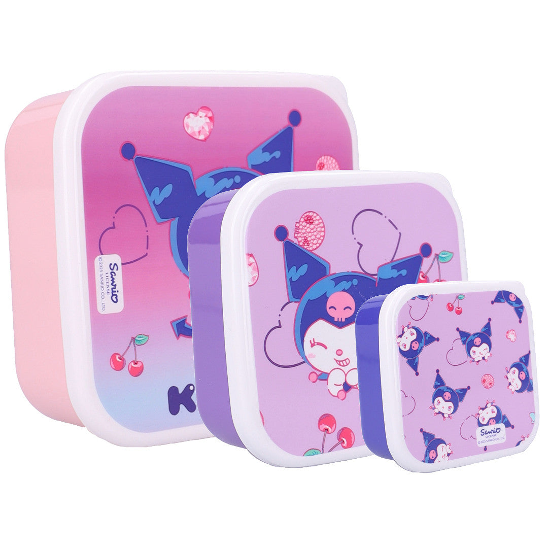 Hello Kitty Kuromi 3 Stück Snackbox Fresh Bites für Schule Ausflüge und Alltag