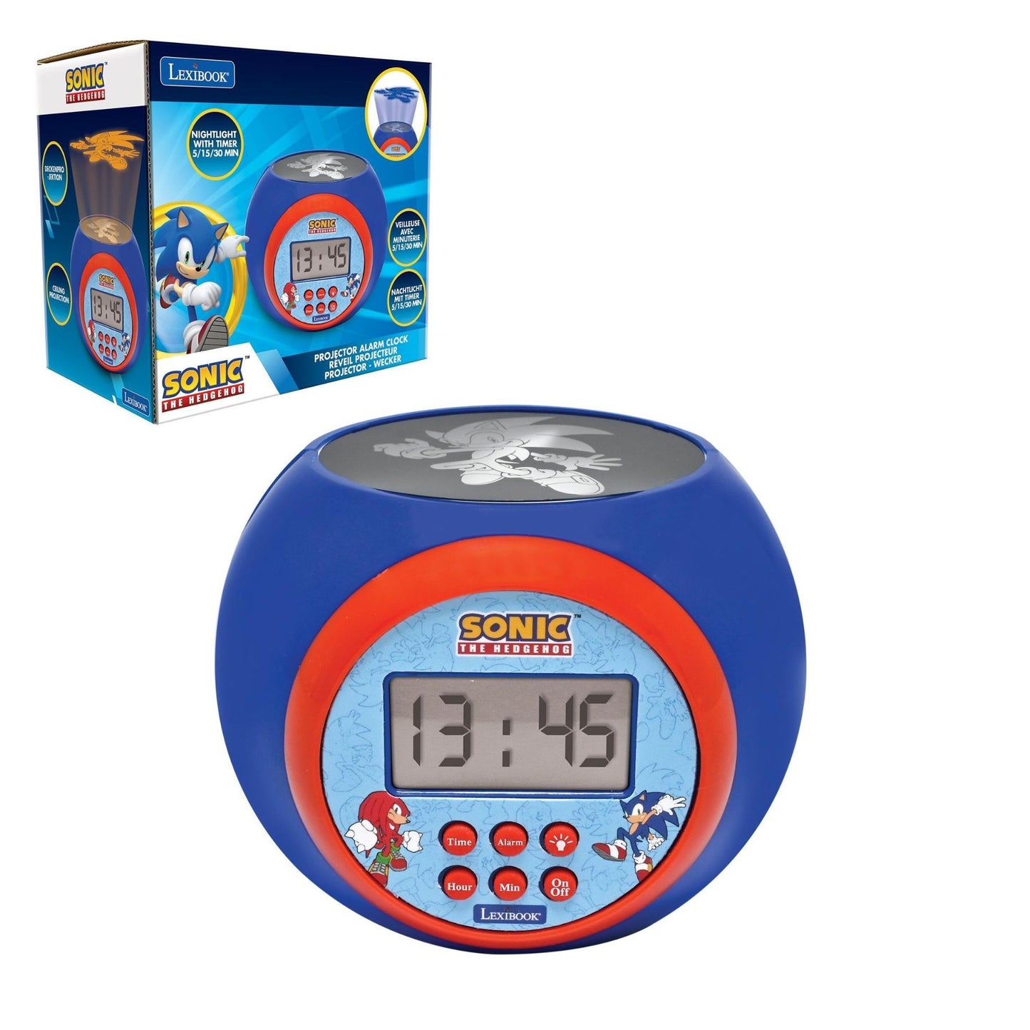 Sonic Wecker mit Projektor für das Kinderzimmer mit aufregendem Design