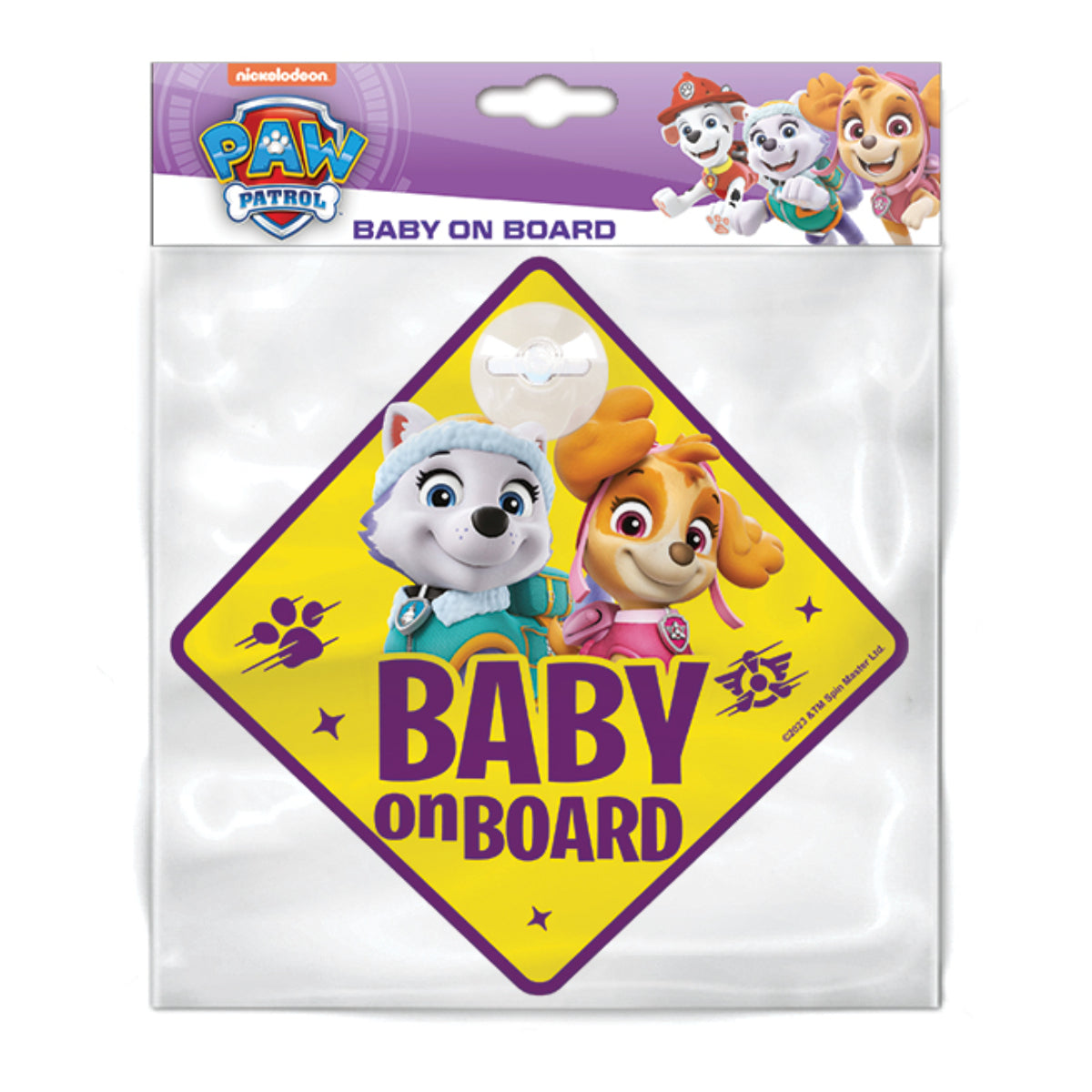 Paw Patrol Baby on Board Schild Auto mit Saugnapf Hinweis Schild fürs Fenster