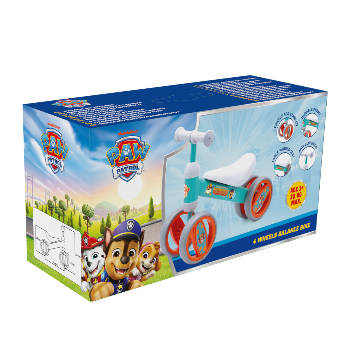 Paw Patrol Sicheres Lernrad für Kinder ab 1 Jahr Kleinkind Laufrad