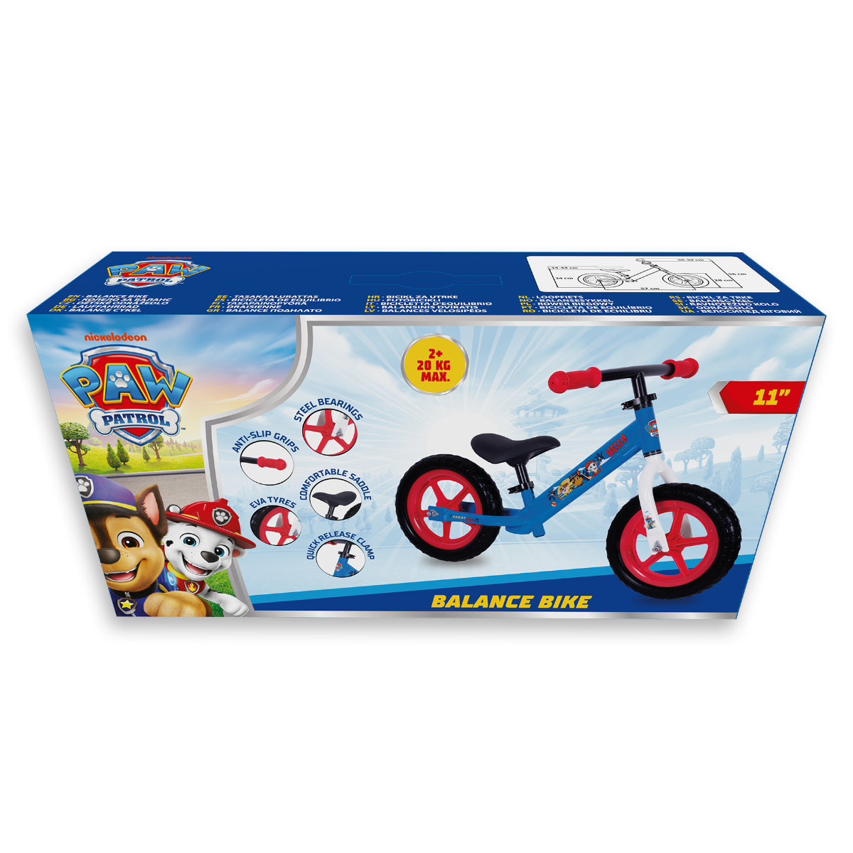 Paw Patrol Sicheres Lernrad für Kinder ab 2 Jahr Kleinkind Laufrad