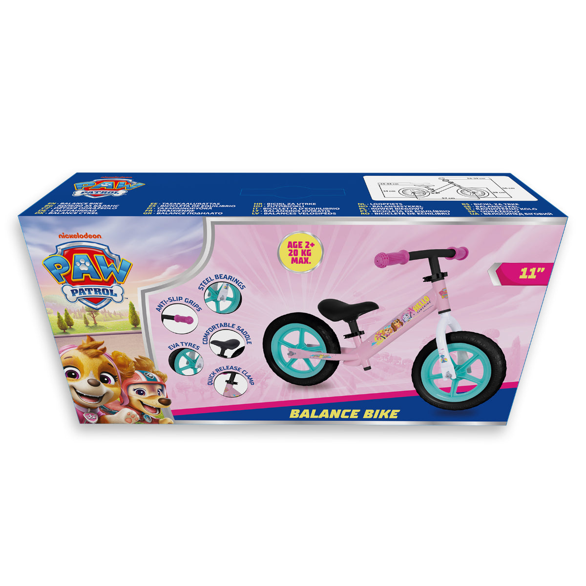 Paw Patrol Sicheres Lernrad für Kinder ab 2 Jahr Kleinkind Laufrad