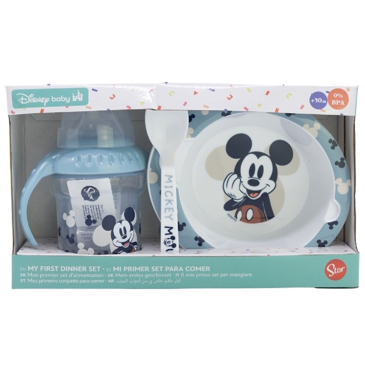 Disney Mickey Mouse Baby Geschenkset 3-teilig – Trinkbecher, Schale & Löffel mit Minnie Motiv