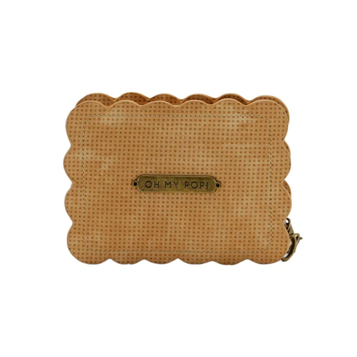 Oh My Pop Biscuit Small Wallet beige Geldbörse mit 8 Kartenfächern Reißverschlussfach