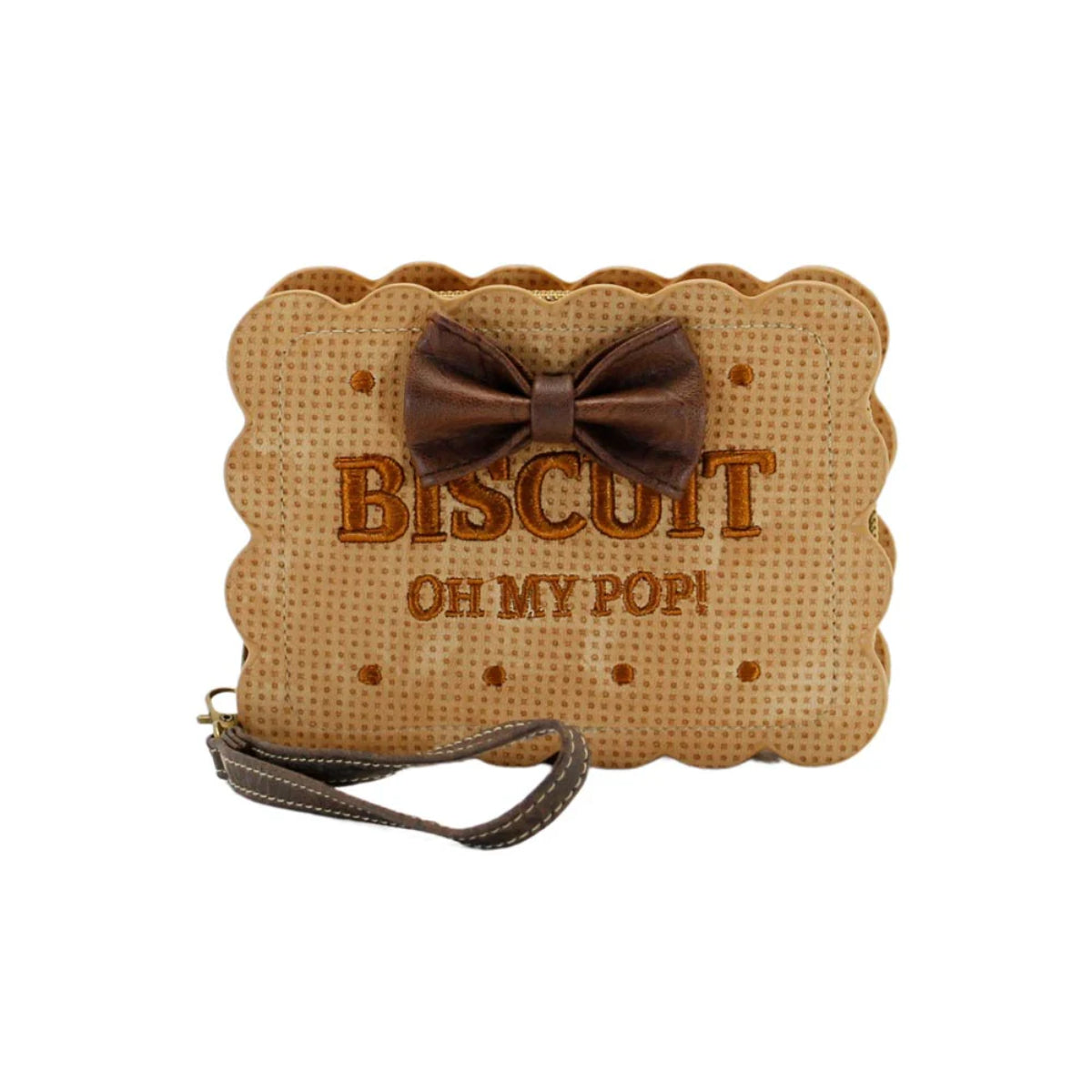 Oh My Pop Biscuit Small Wallet beige Geldbörse mit 8 Kartenfächern Reißverschlussfach