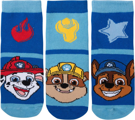 Paw Patrol Socken für Jungen - Kinder Sneaker Kindersocken Söckchen Blau (3er Pack)