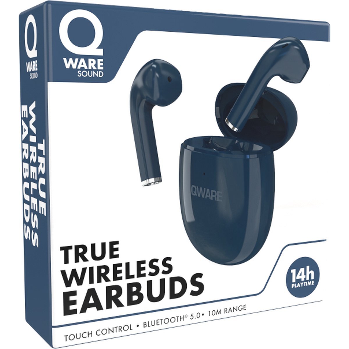 Qware Sound Ohrhörer – Bluetooth 5.0 Wireless Kopfhörer Blau Touch Control & Sprachassistent