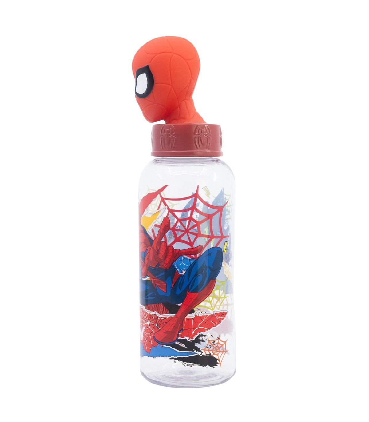 Spider Man Kinder Wasserflasche 560 ml mit integriertem Strohhalm