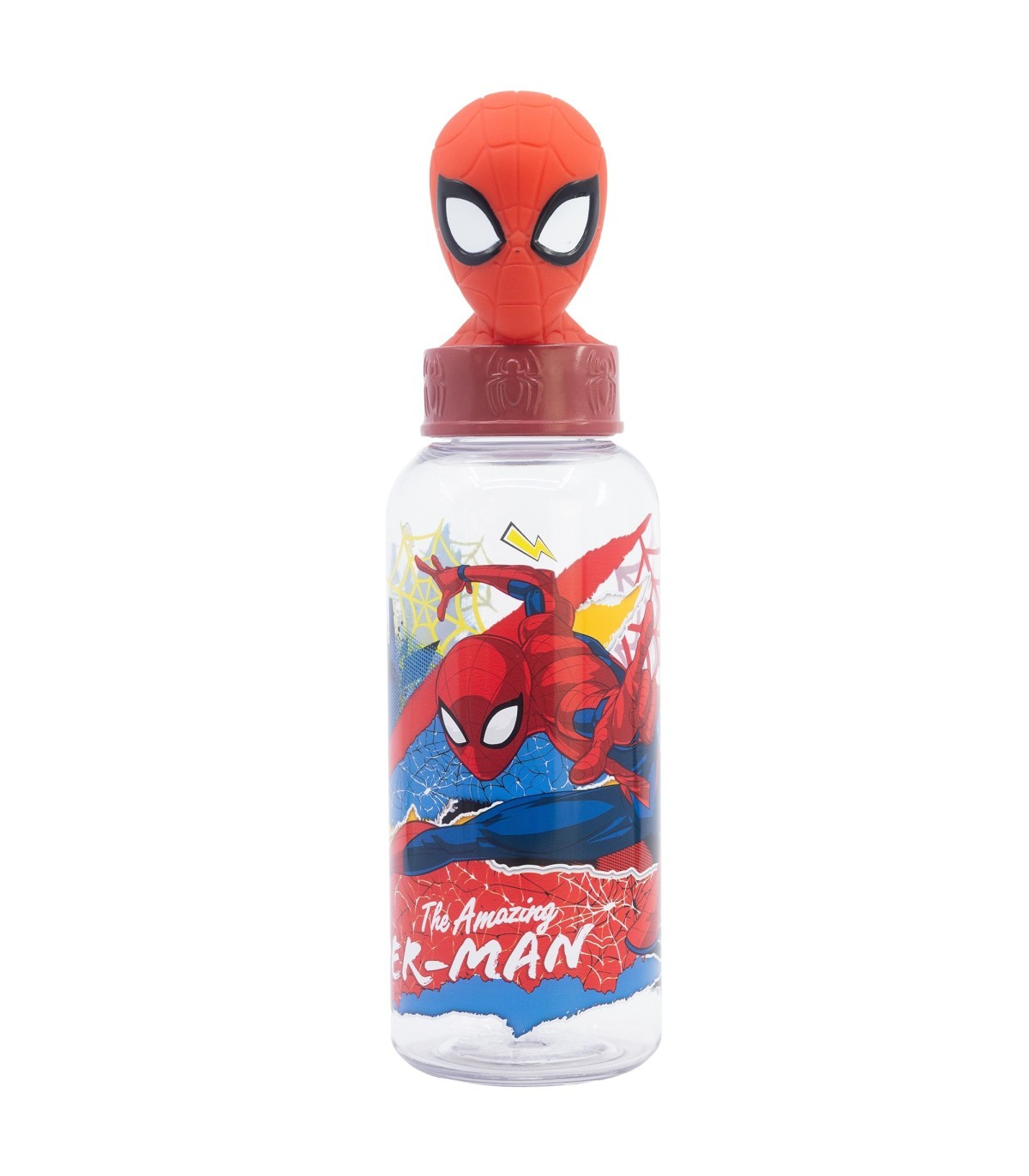 Spider Man Kinder Wasserflasche 560 ml mit integriertem Strohhalm
