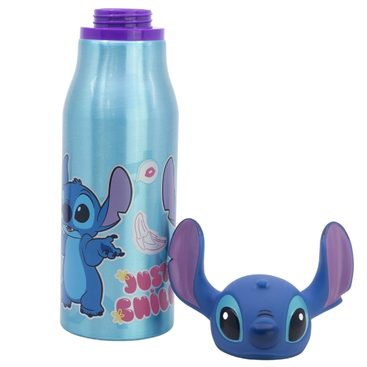 3D Figur Trinkflasche Lilo & Stitch – 690 ml, mit integriertem Strohhalm