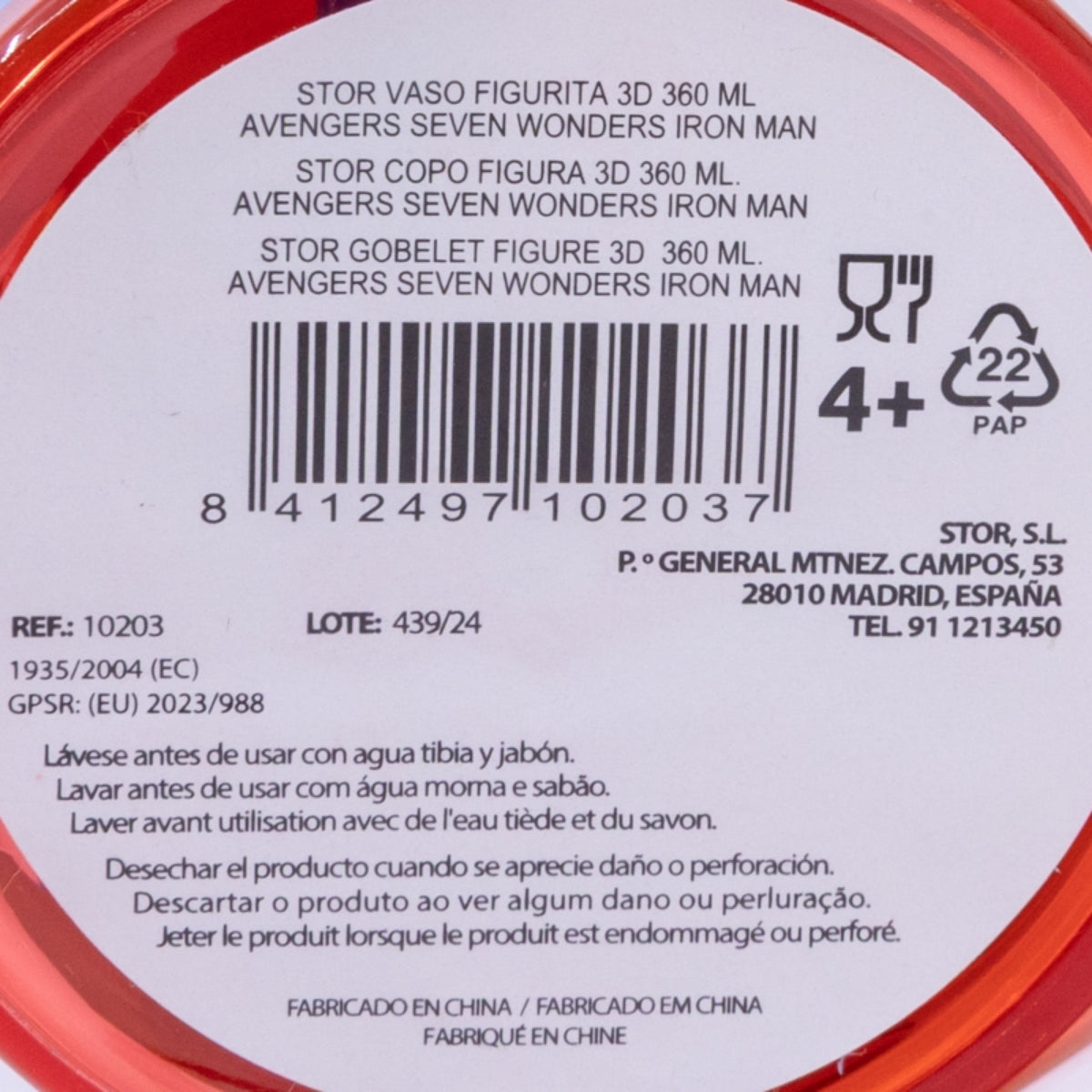 Stor Avengers Iron Man Becher – 3D Kindertrinkbecher mit Strohhalm & Figurdeckel