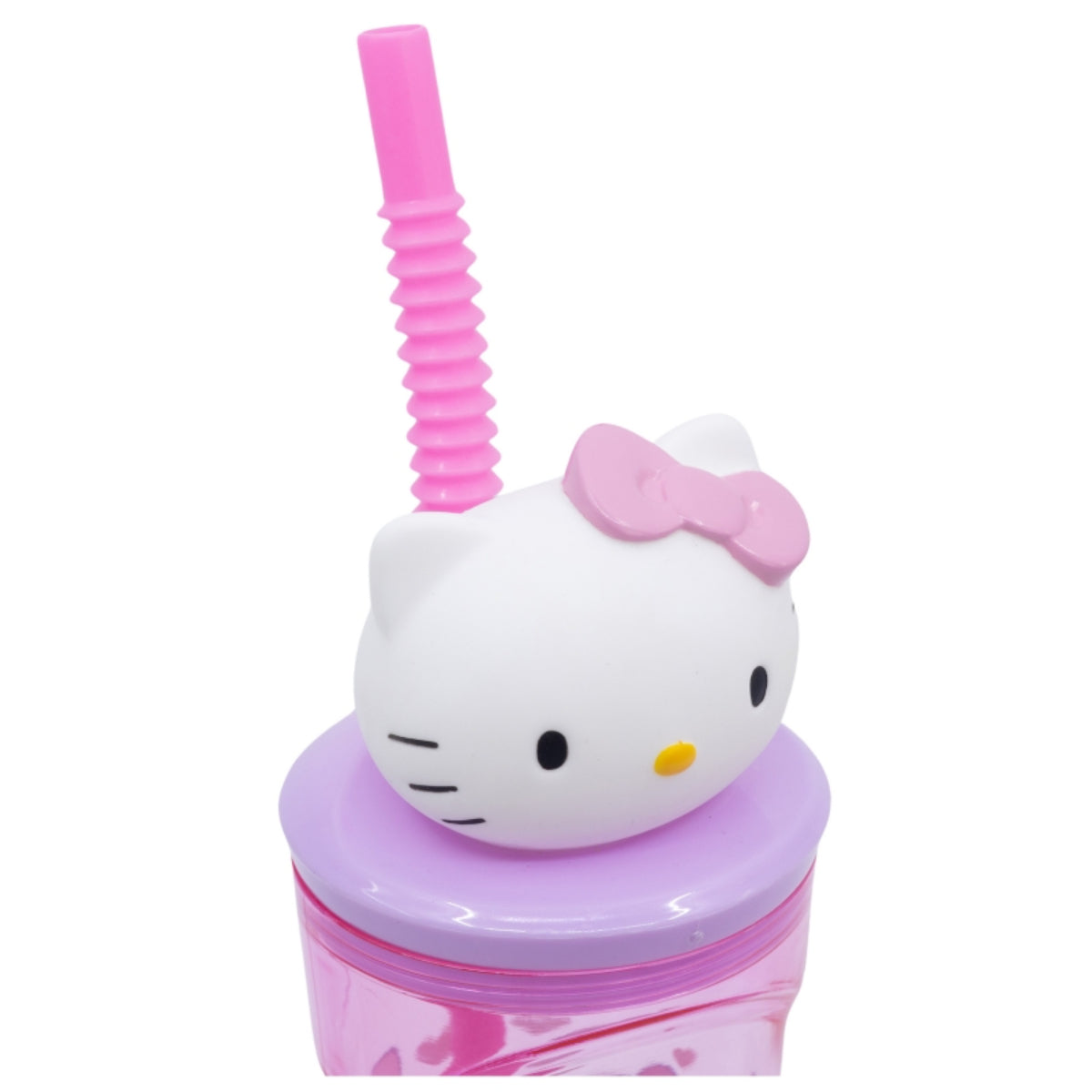 Stor Hello Kitty Trinkbecher – 3D Kinderbecher & Strohhalm-Tumbler 360 ml