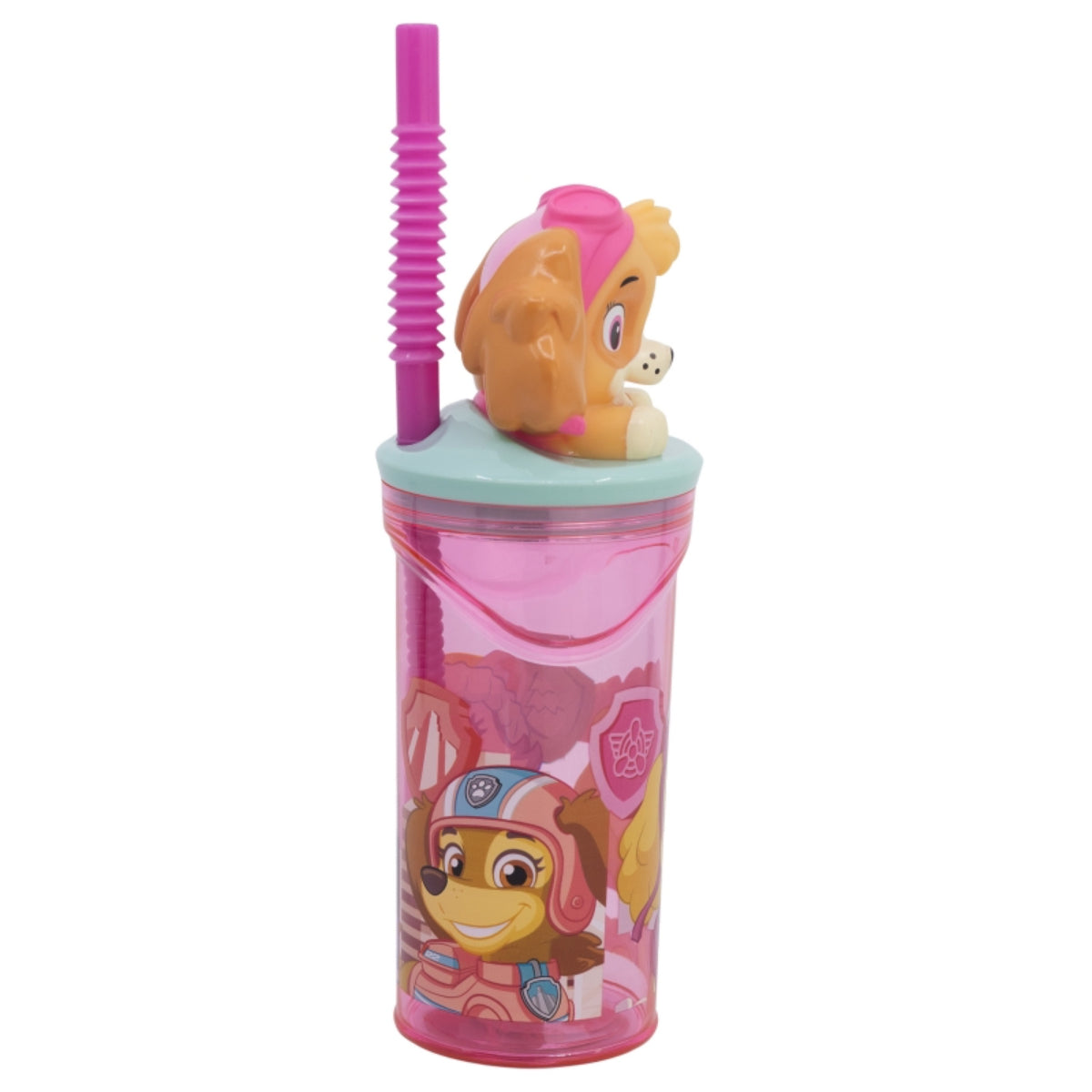 Paw Patrol Becher 3D Kindertrinkbecher 360 ml mit Strohhalm & Figurdeckel