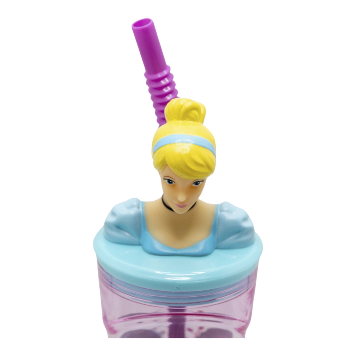 Disney Princess Becher 3D Kindertrinkbecher 360 ml mit Strohhalm & Figurdeckel