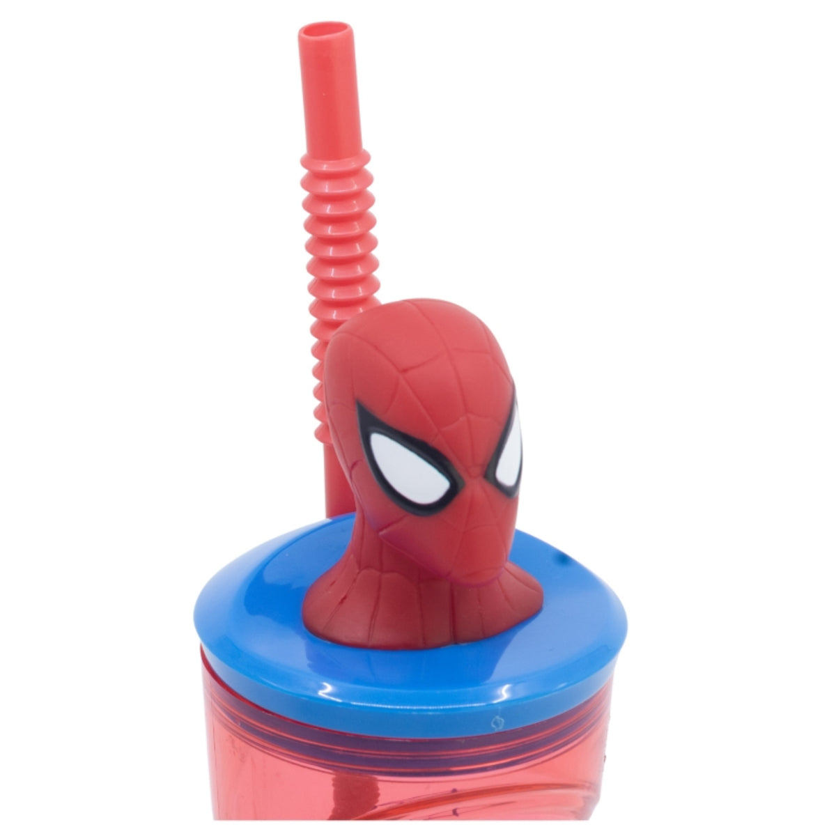Spiderman Becher 3D Kindertrinkbecher 360 ml mit Strohhalm & Figurdeckel