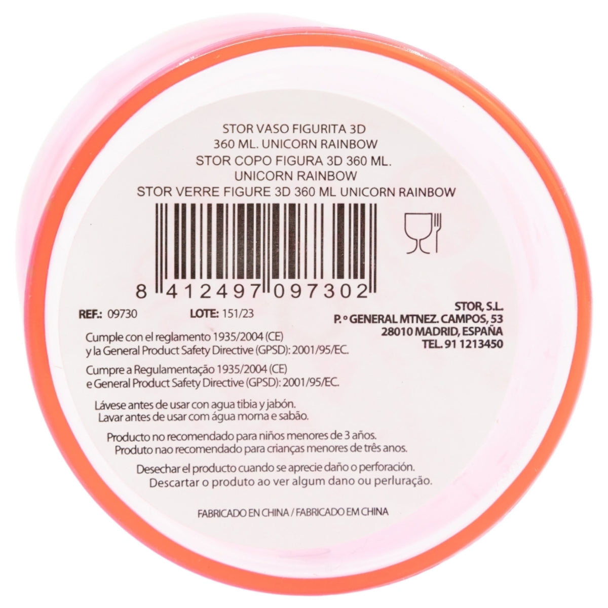 Unicorn Trinkbecher 3D Kinderbecher & Strohhalmbecher 360 ml