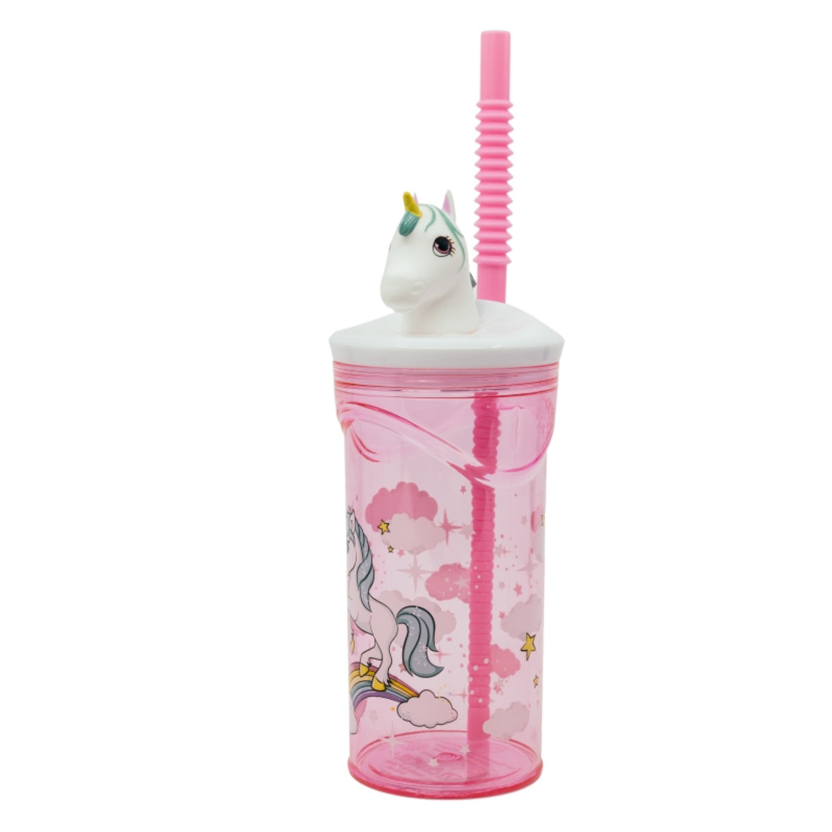 Unicorn Trinkbecher 3D Kinderbecher & Strohhalmbecher 360 ml