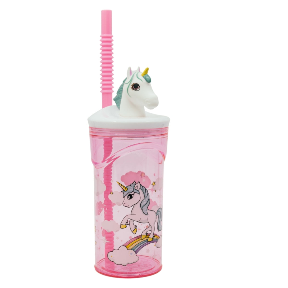 Unicorn Trinkbecher 3D Kinderbecher & Strohhalmbecher 360 ml