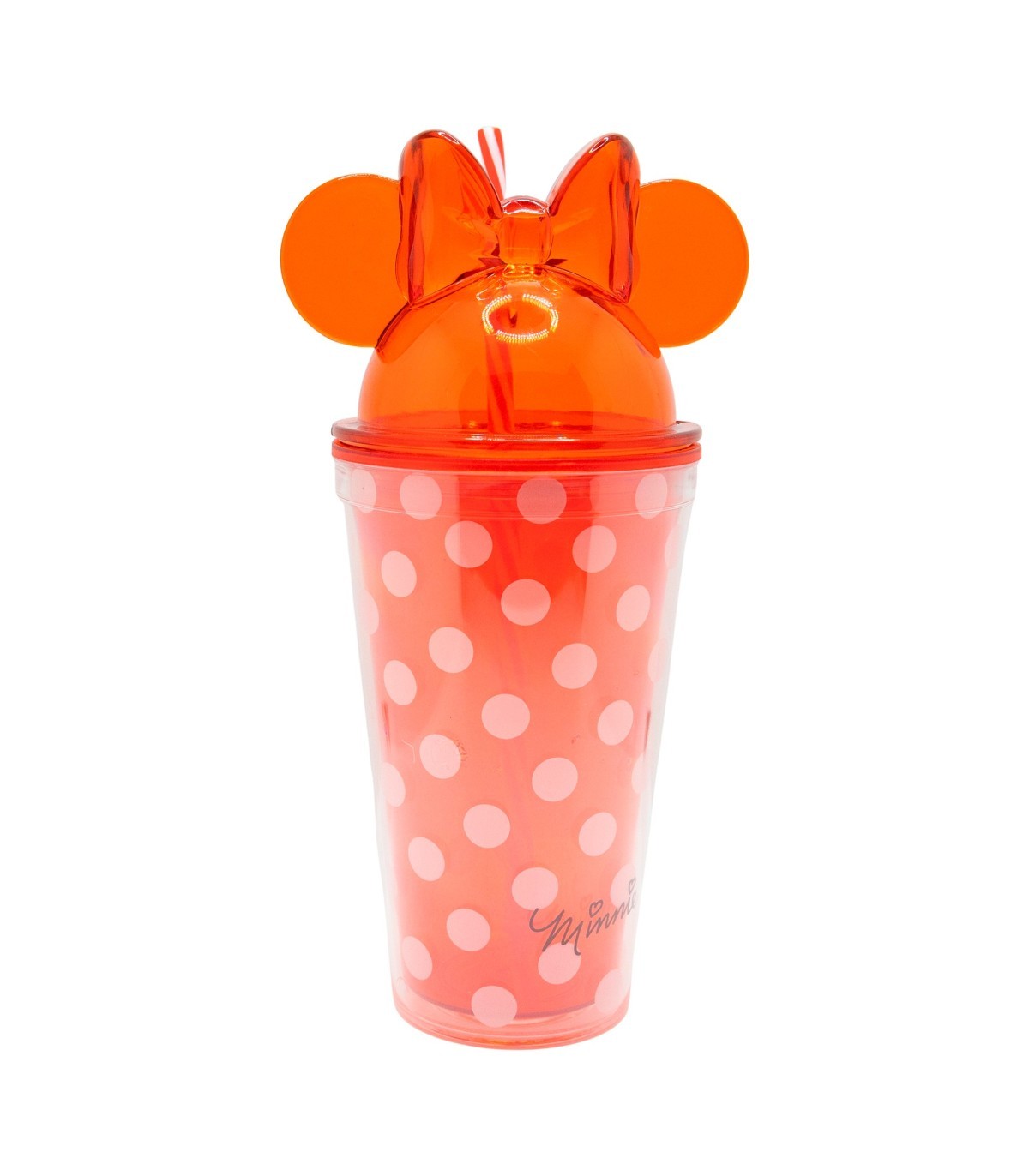 Disney Minnie Mouse 3D Trinkbecher 535 ml mit Strohhalm und Schraubdeckel