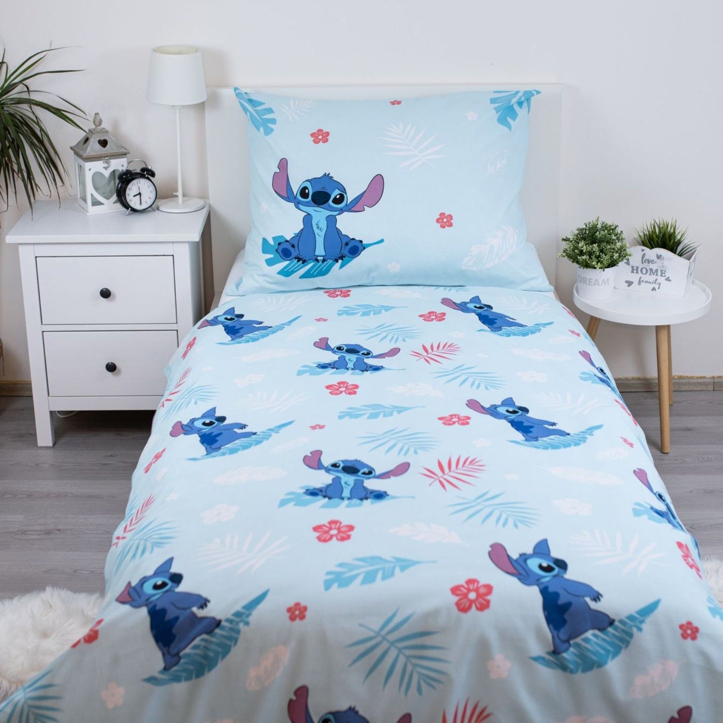 Lilo & Stitch Bettwäsche-Set aus Baumwolle – Bettbezug 140x200 cm & Kissenbezug 70x90 cm