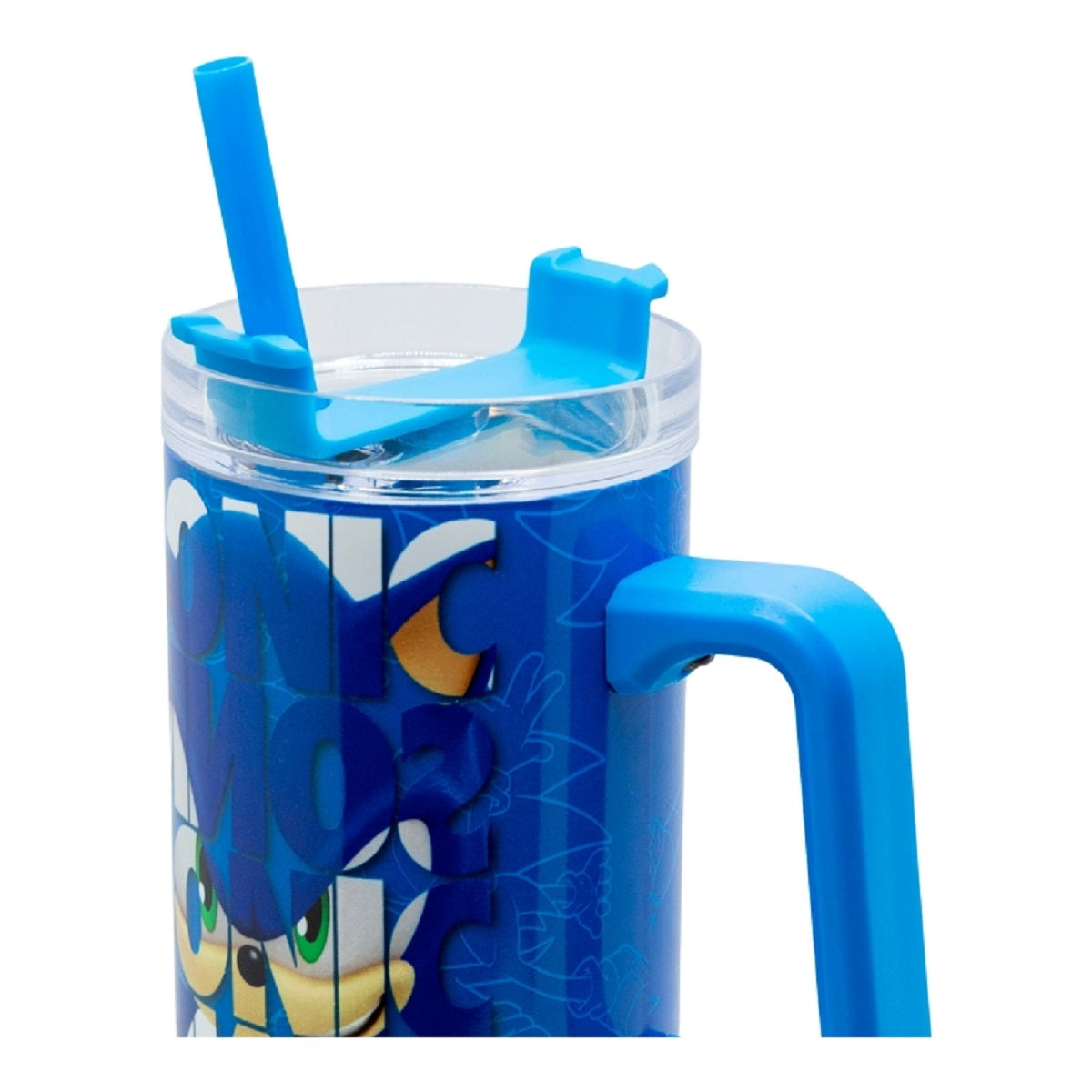 Sonic the Hedgehog Trinkflasche Thermobecher aus Edelstahl mit Strohhalm – 940 ml wiederverwendbar