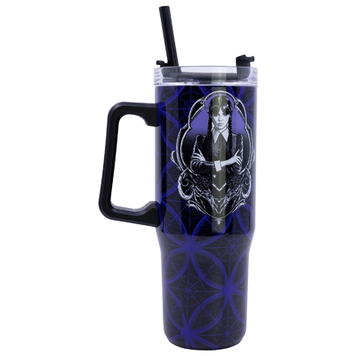 Wednesday Isolierter Trinkflasche Thermobecher für unterwegs – 940 ml, mit Strohhalm
