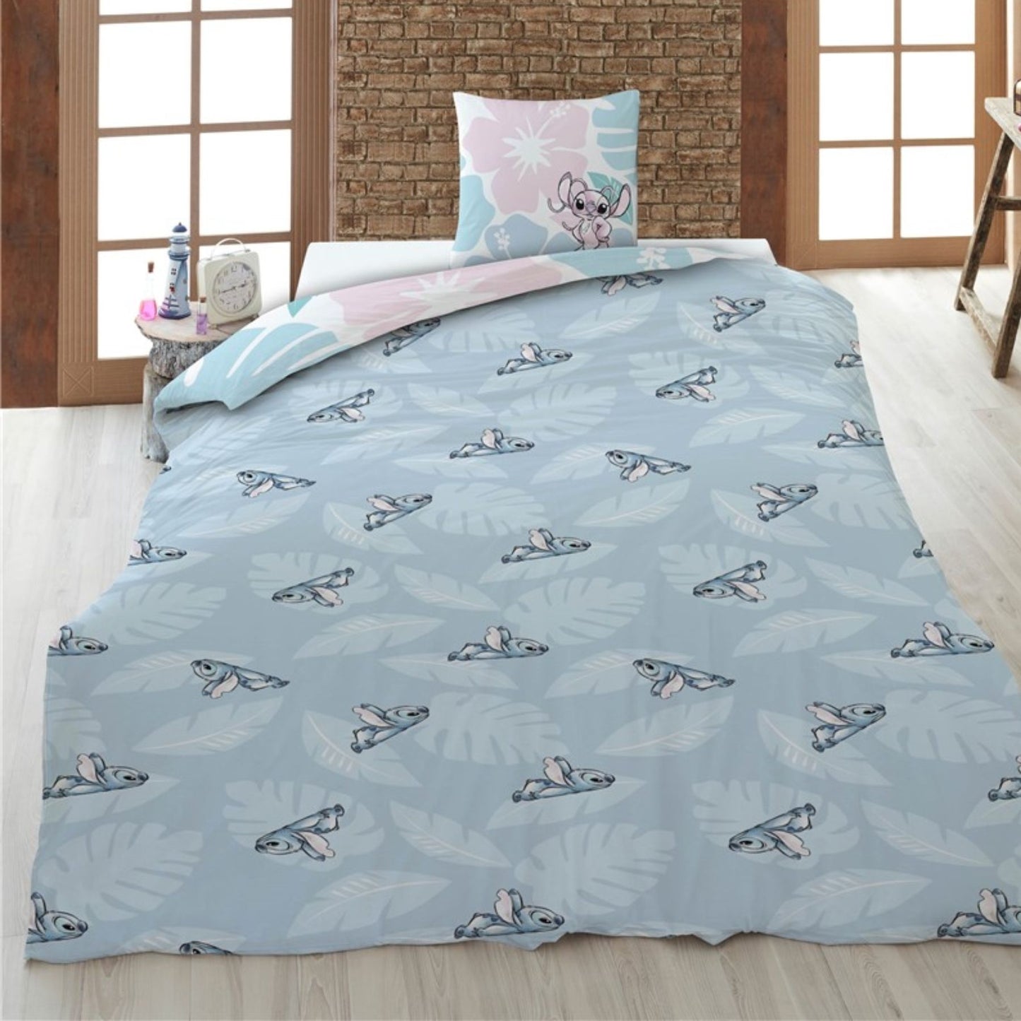 Lilo & Stitch Bettwäsche-Set Bettbezug 140 cm x 200 cm Kopfkissenbezugs 65 cm x 65 cm