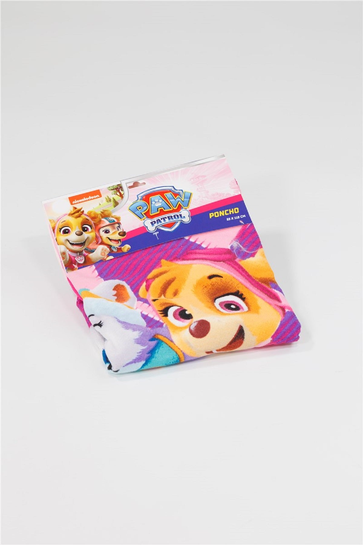 Paw Patrol Kinder Badeponcho mit Kapuze Strandponcho aus Polyester 55 x 110 cm