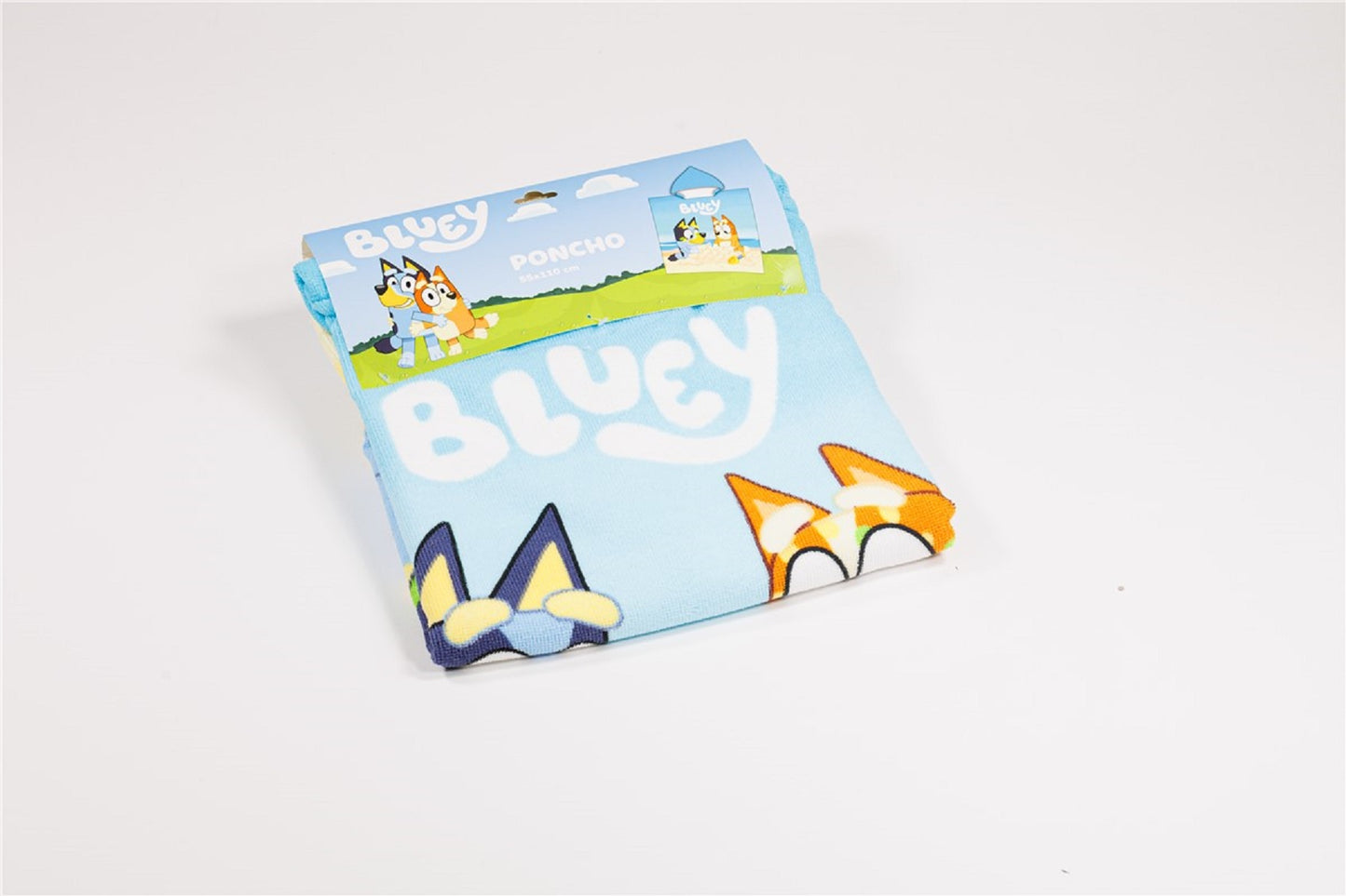 Bluey Badeponcho für Kinder – 55x110 cm – Kapuzenponcho aus weichem Polyester