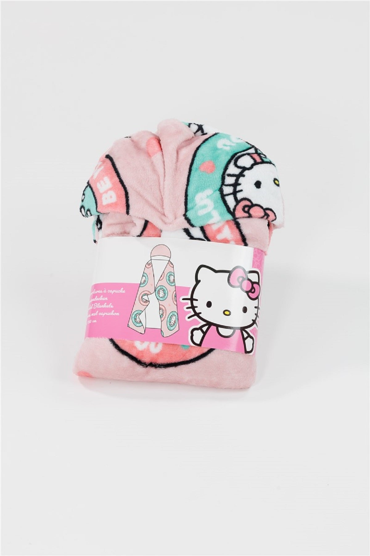 Hello Kitty Kuscheldecke mit Kapuze für Kinder – weich & wärmend – 120x150 cm