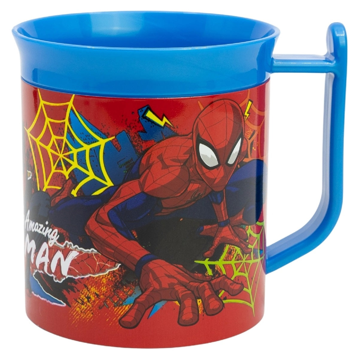 Spiderman Becher Mikrowellengeeigneter Kunststoffbecher 400 ml – Motivbecher für Kinder