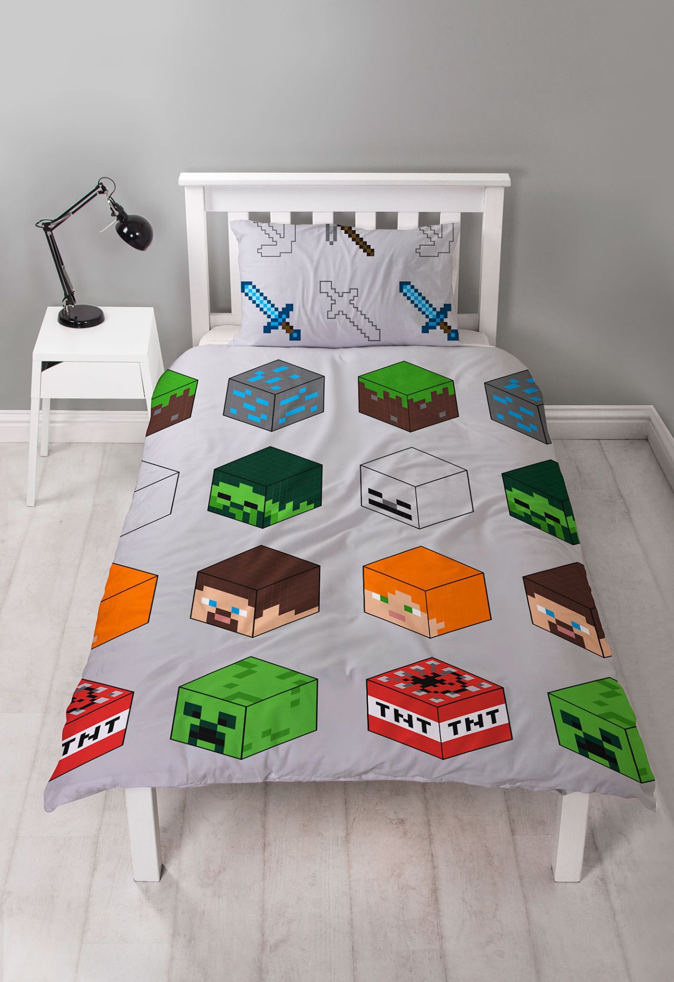 Minecraft Bettwäsche Set für Einzelbett - Einzelbett-Set für kleine Baukünstler