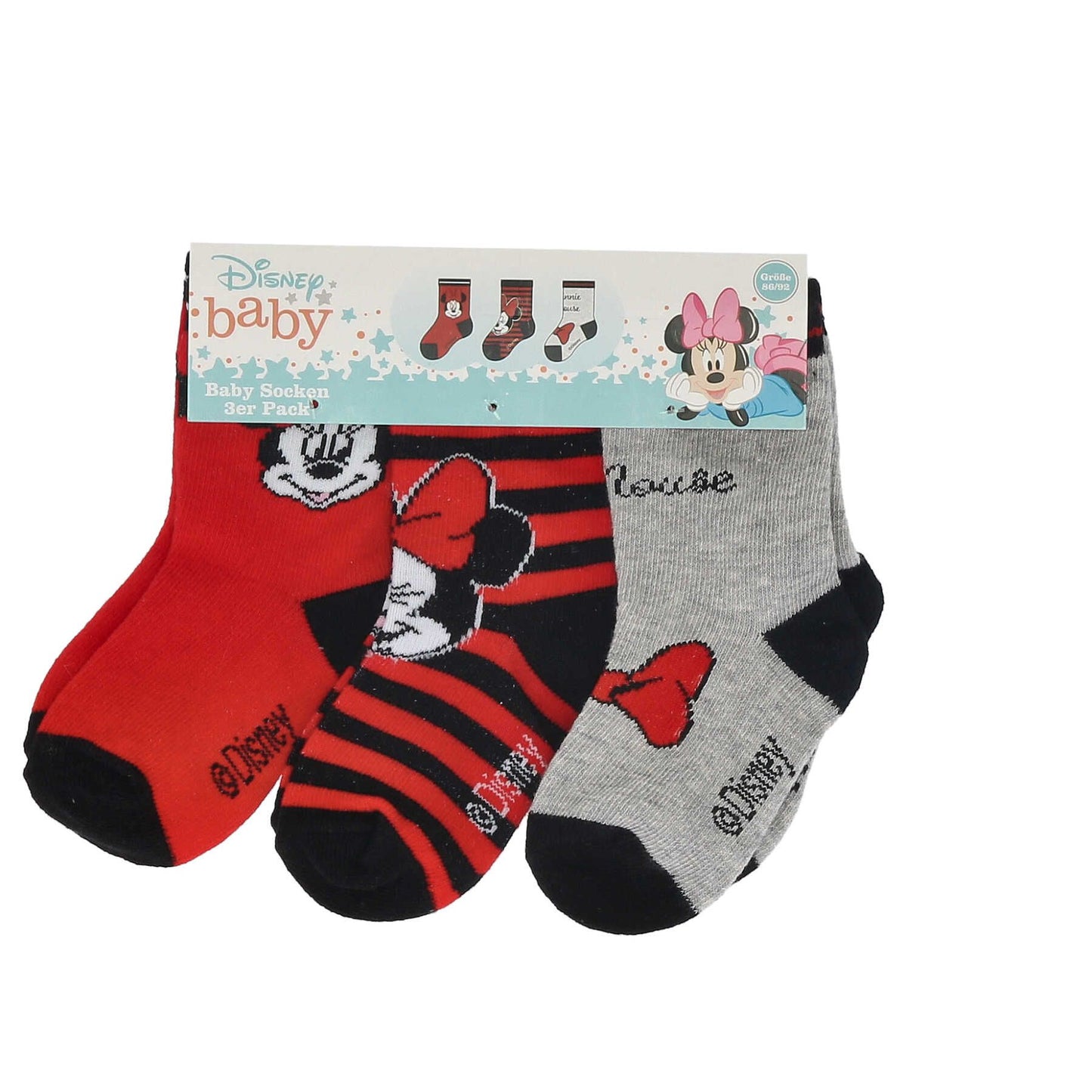 Disney Minnie Mouse Baby-Socken – 3er-Pack weiche & bequeme Söckchen