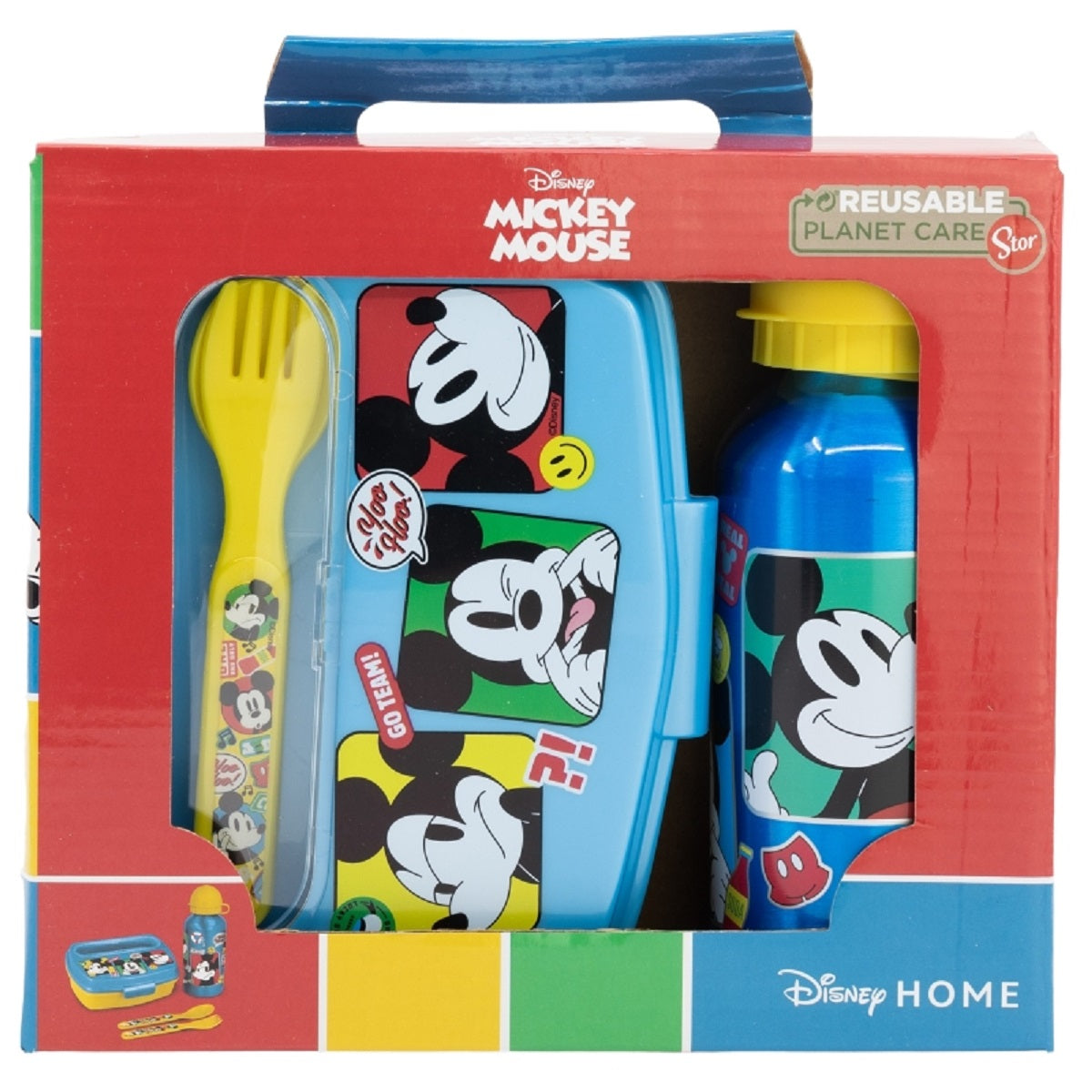 Disney Mickey 4er Set Trust The Journey Aluminiumflasche, Snackbox und mehr