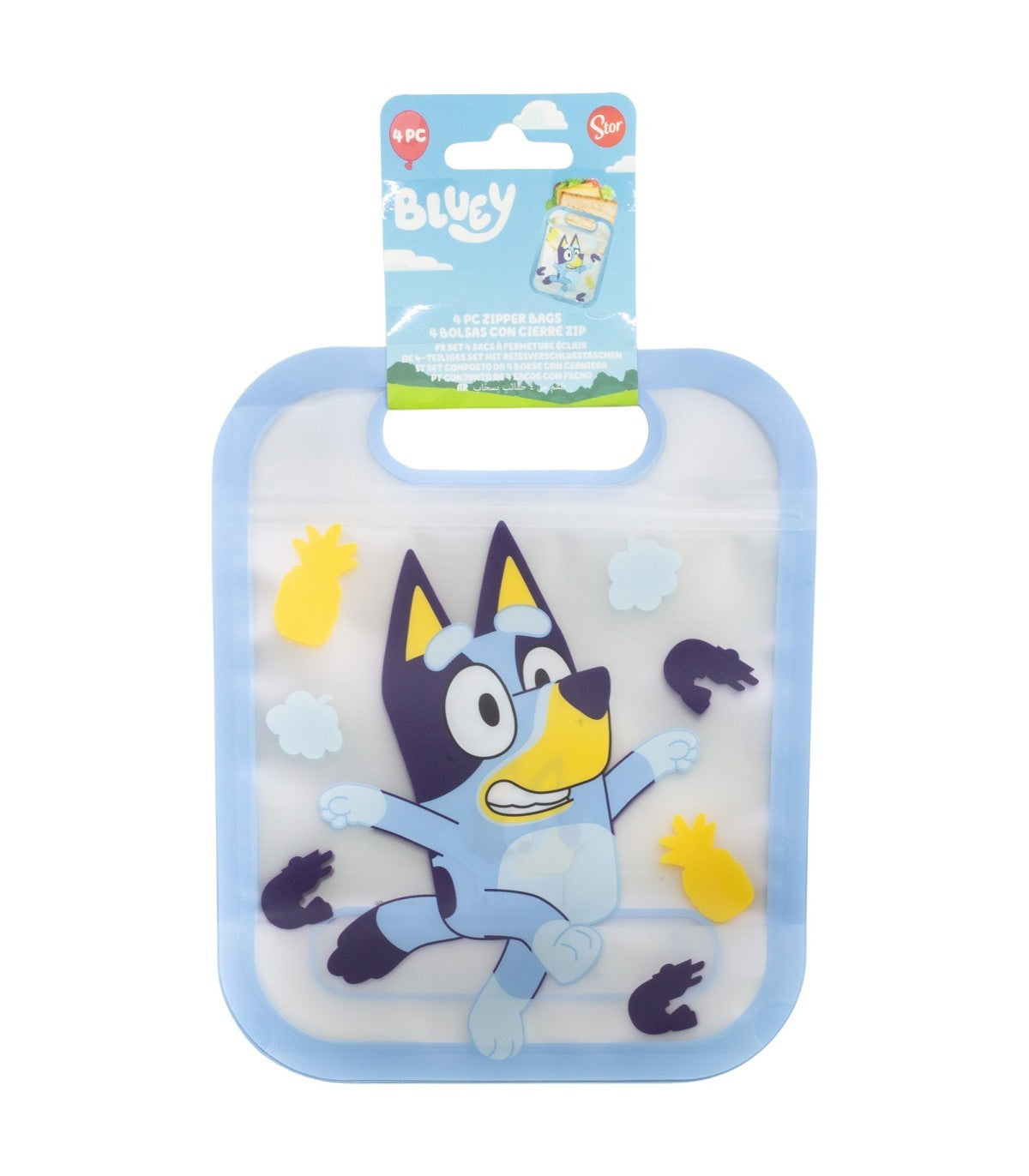Bluey Zip Beutel Set 4 tlg Lebensmittelbeutel Kinder Aufbewahrung
