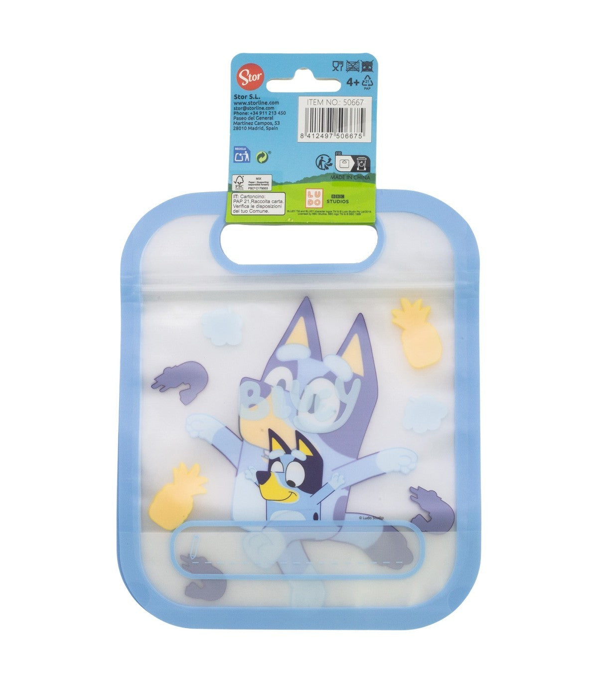 Bluey Zip Beutel Set 4 tlg Lebensmittelbeutel Kinder Aufbewahrung