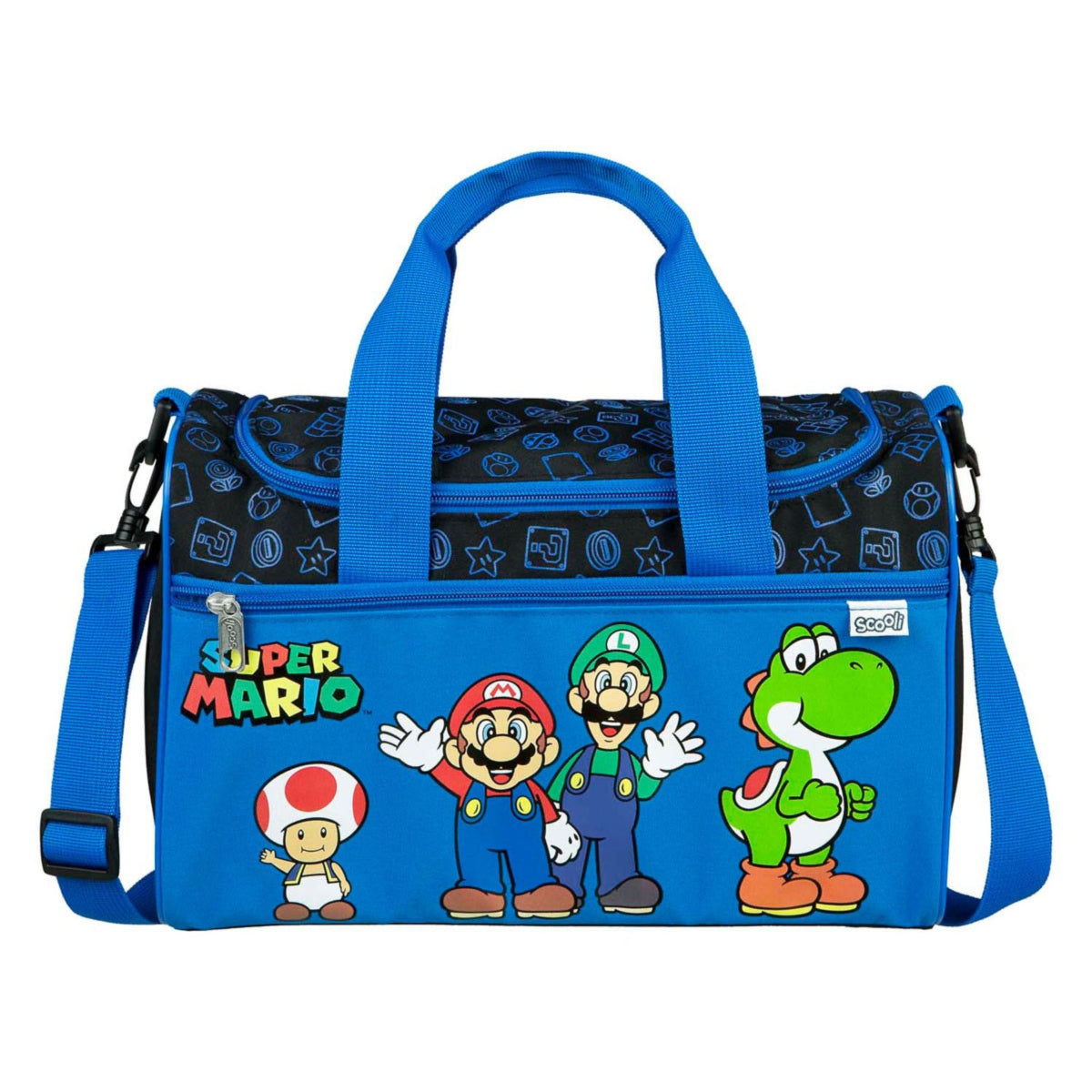 Super Mario Sporttasche für Kinder mit großem Stauraum 35 × 16 × 23 cm