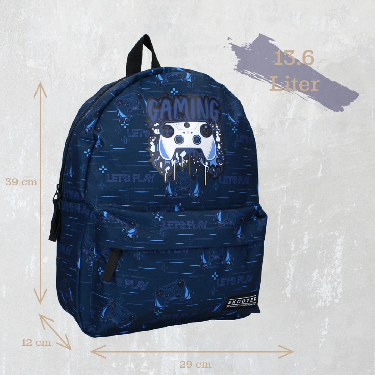Skooter Rucksack Blau Ergonomisch, geräumig & mit Reißverschlusstaschen Schultasche