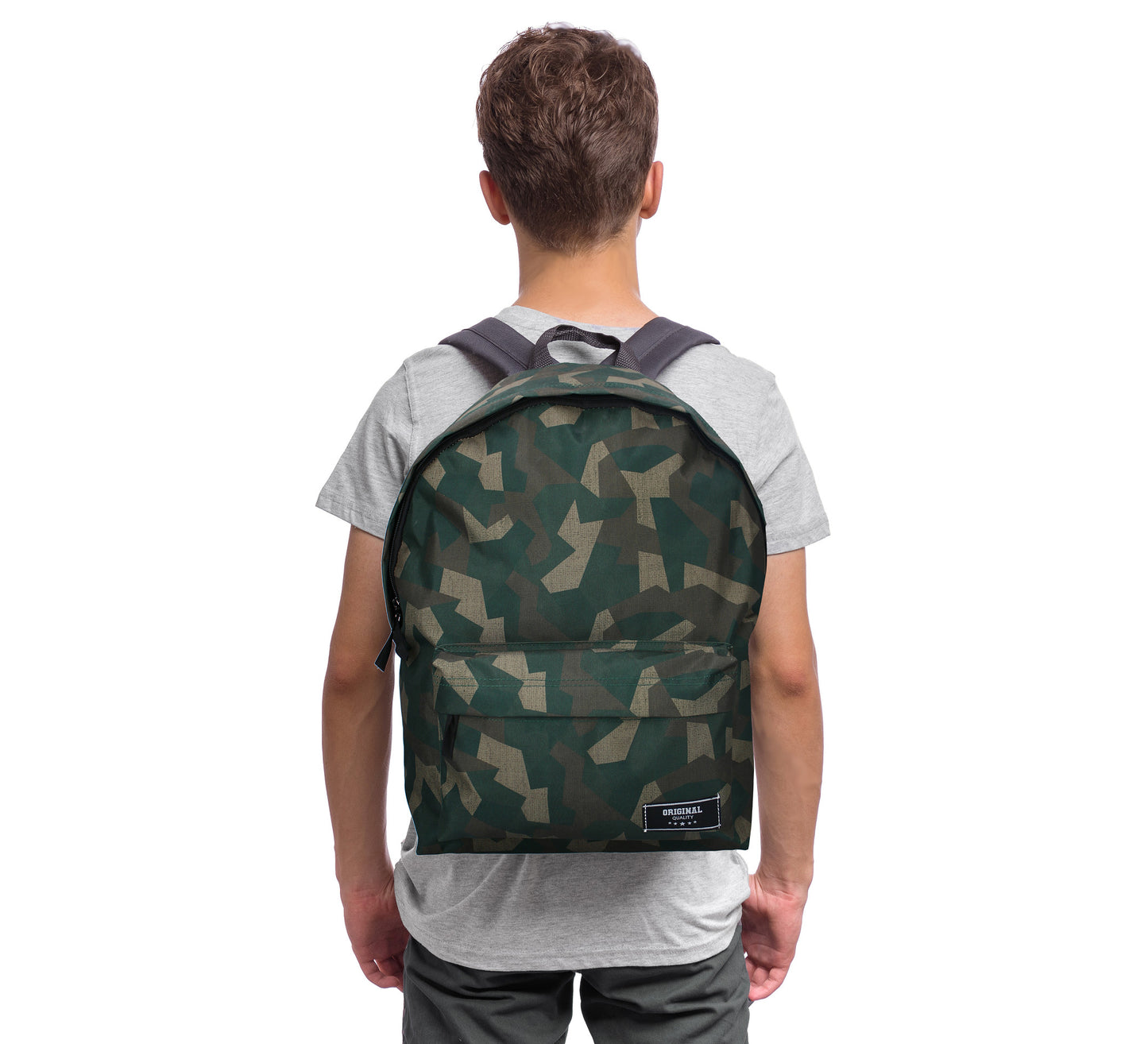 Skooter Be Great – Camouflage Robuster Jungenrucksack mit Reißverschlussfächern