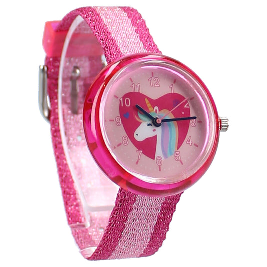Prêt Kids Time! Kinderuhr – Einhorn-Design, Glitzer-Armband & verstellbarer Verschluss