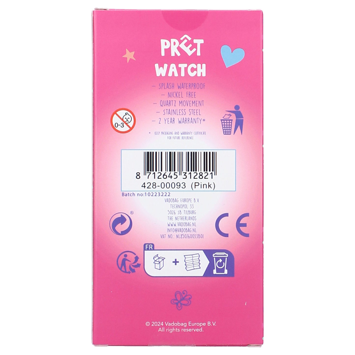 Prêt Kids Time! Kinderuhr – Einhorn-Design, Glitzer-Armband & verstellbarer Verschluss