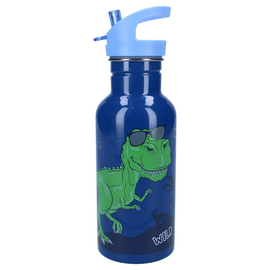 Prêt Trinkflasche für Kinder 500ml, Dinosaurier-Motiv & ausklappbarer Strohhalm