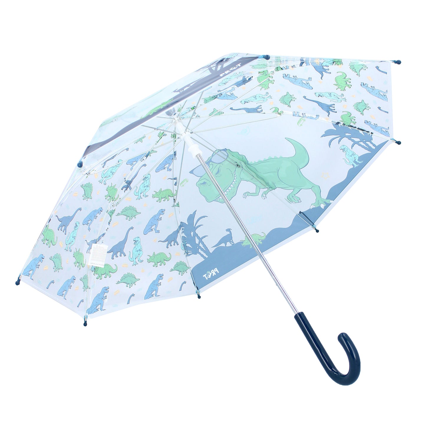 Prêt Kinder-Regenschirm ⌀ 71 cm Dino-Design, blau & durchsichtig