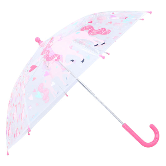 Prêt Kinder-Regenschirm ⌀ 71 cm Einhorn-Design, transparent & handlich