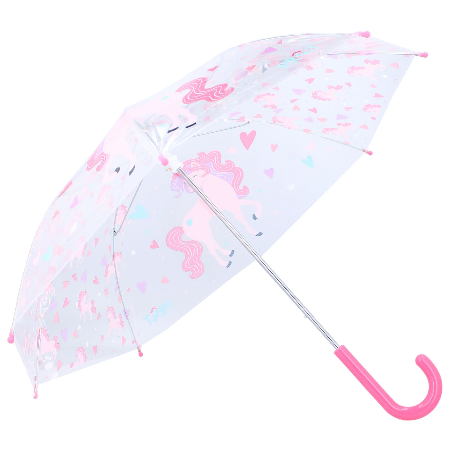 Prêt Kinder-Regenschirm ⌀ 71 cm Einhorn-Design, transparent & handlich