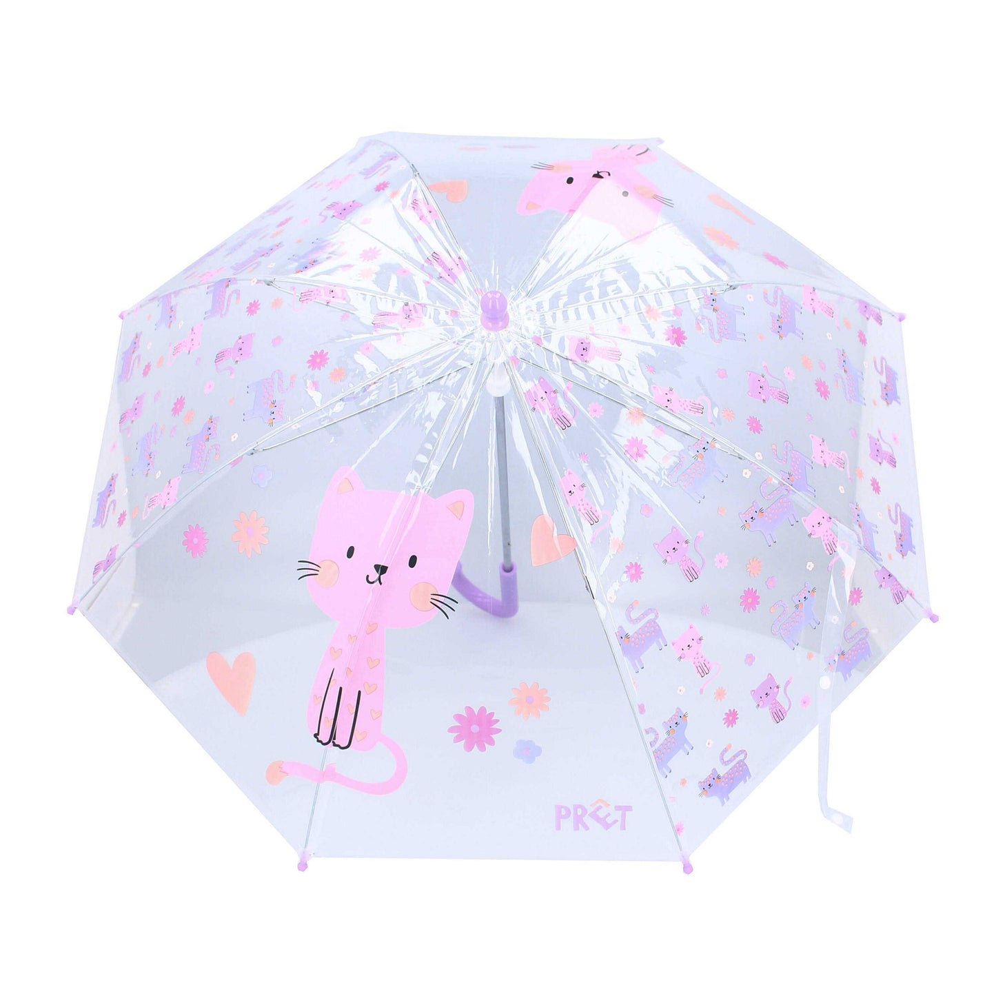 Prêt Kinder-Regenschirm ⌀ 71 cm Katze-Design, transparent & handlich