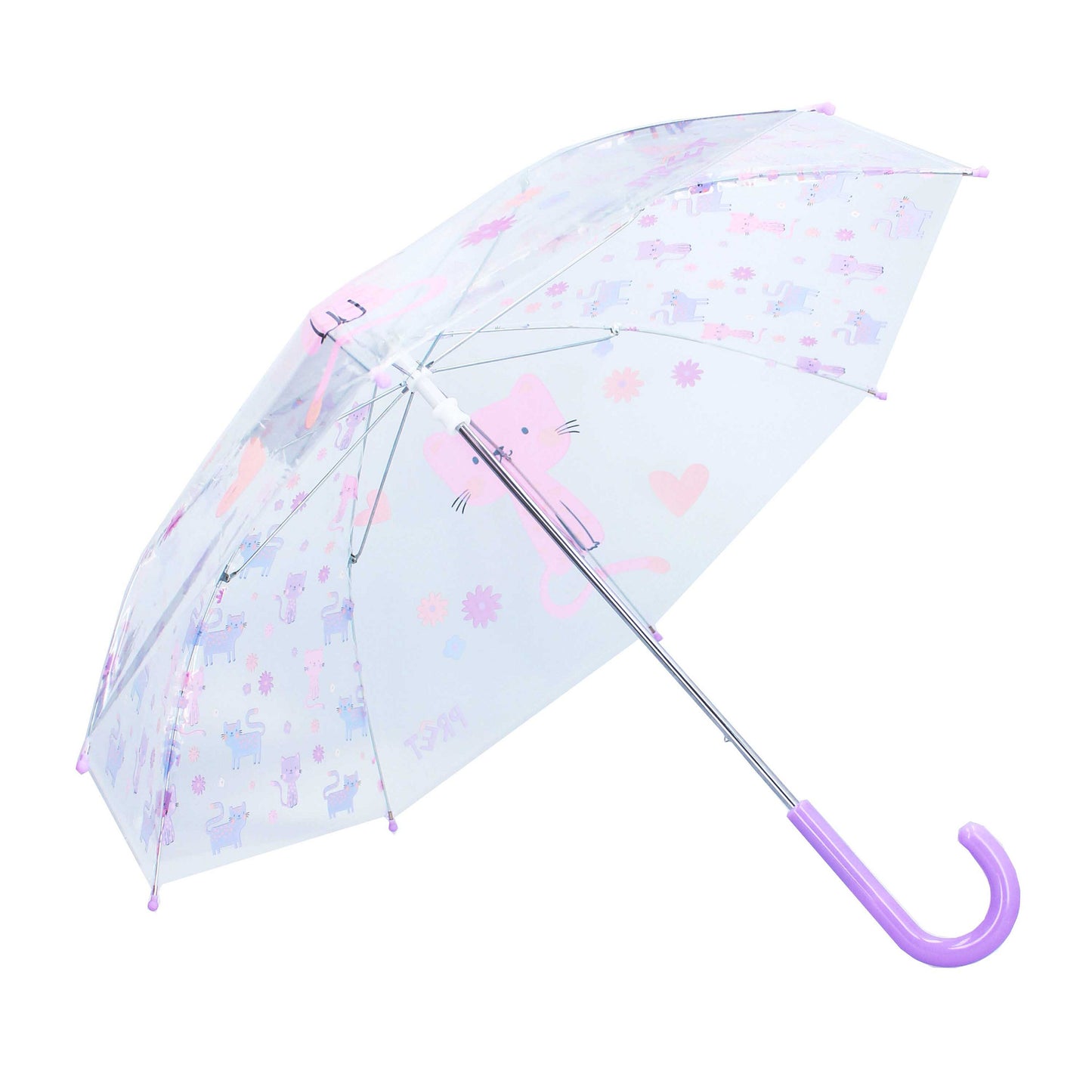 Prêt Kinder-Regenschirm ⌀ 71 cm Katze-Design, transparent & handlich