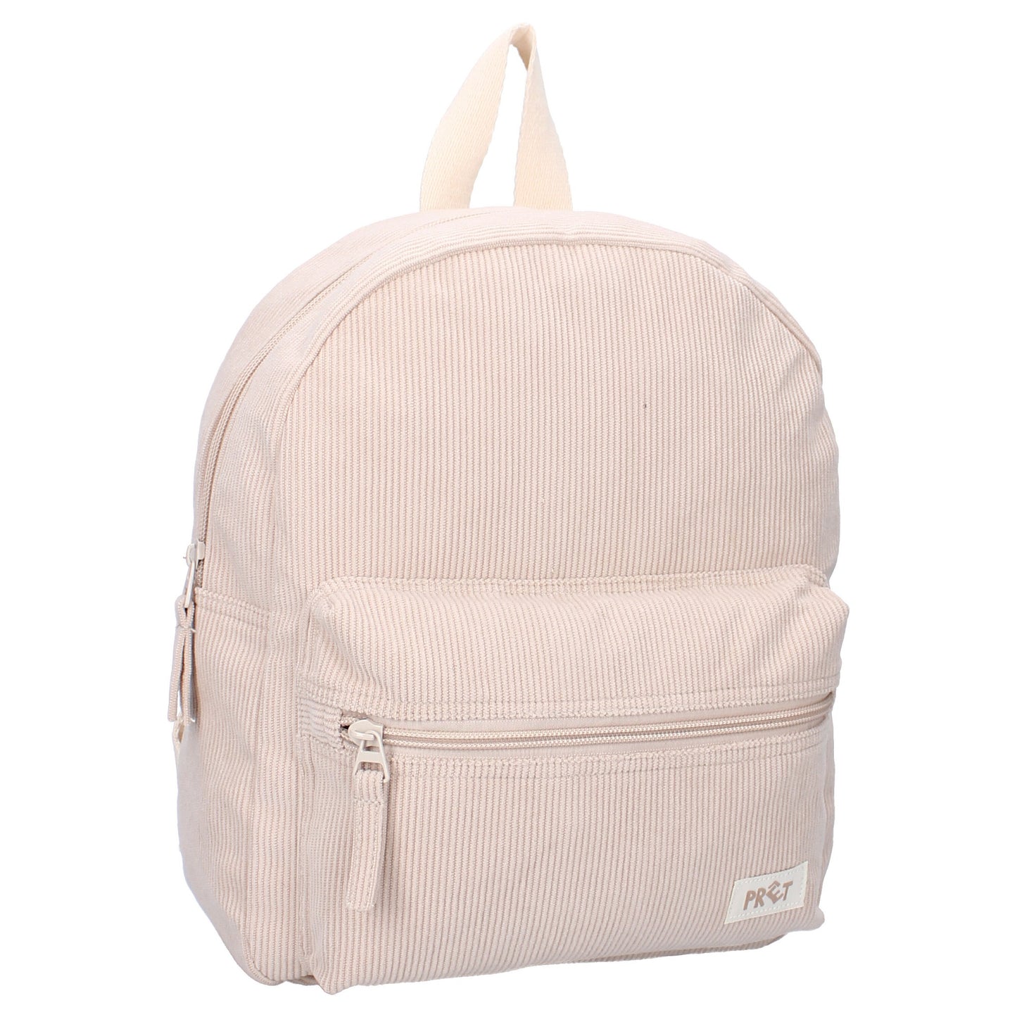 Prêt Rucksack Ridge And Row – Beiger Kinder Rucksack aus Rippstoff 31x26x9 cm