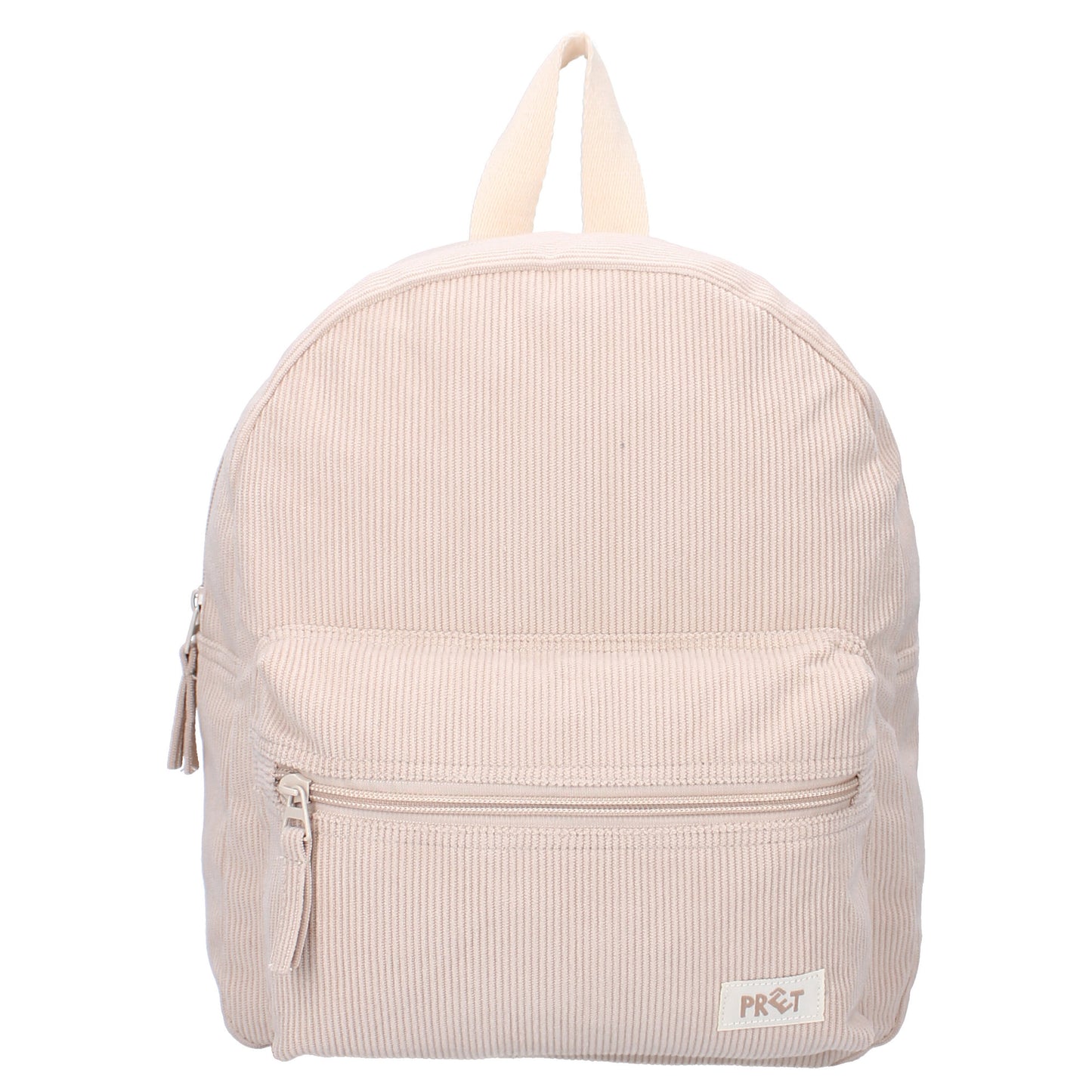 Prêt Rucksack Ridge And Row – Beiger Kinder Rucksack aus Rippstoff 31x26x9 cm